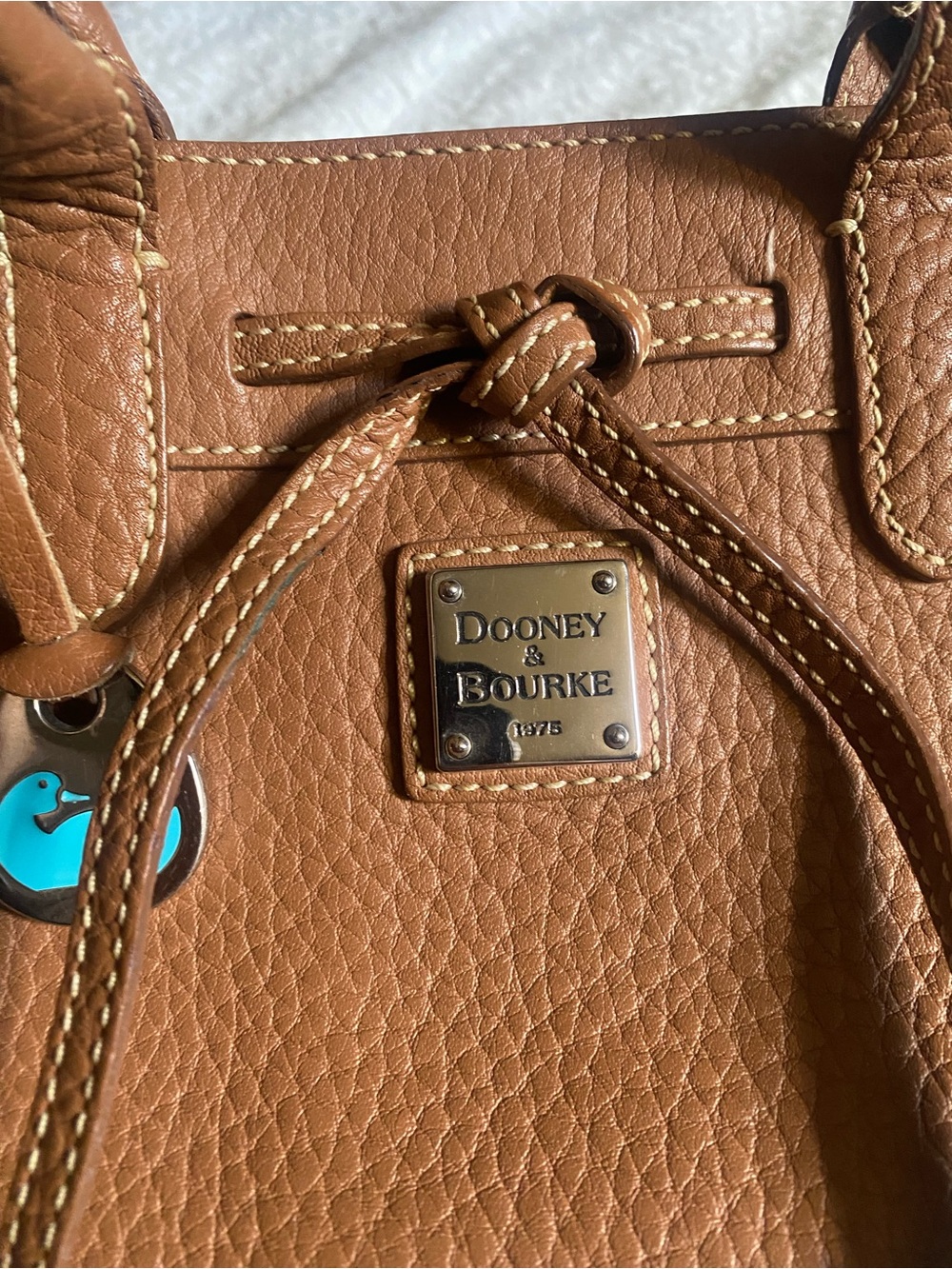 Vintage Dooney & Bourke Tan Pebbled Leather Shoulder Bag